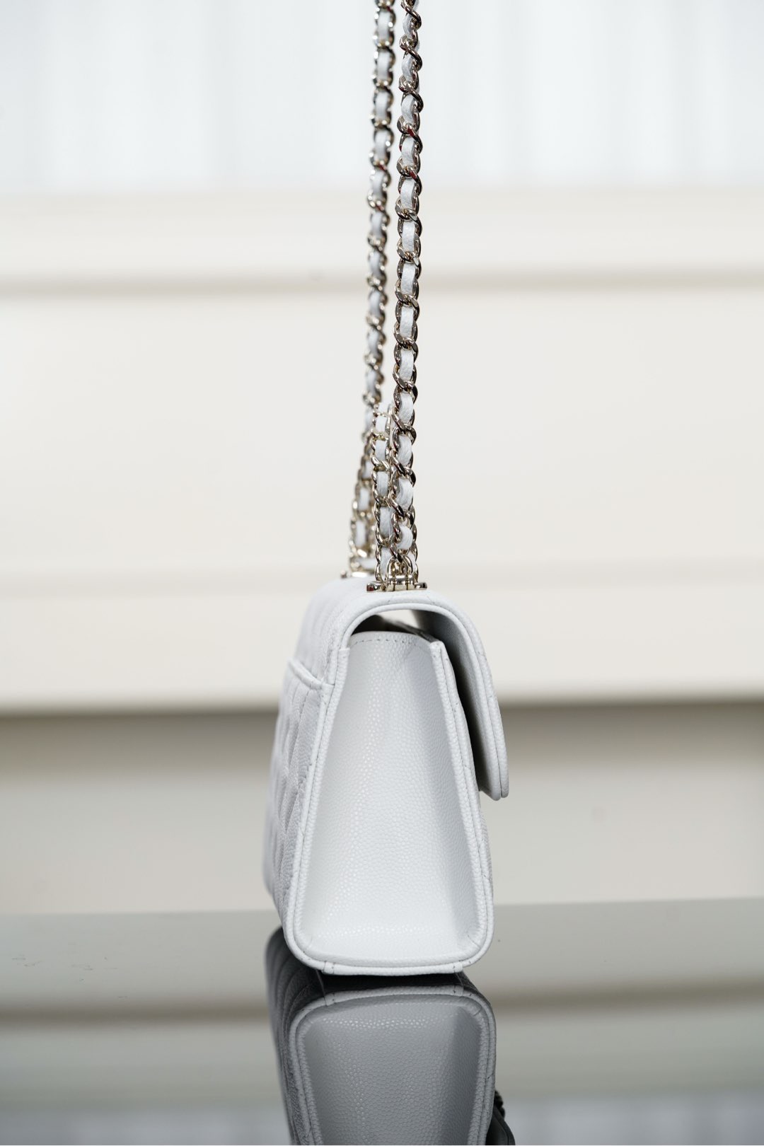 Chanel Classic 25S Kelly White Quilted Handbag