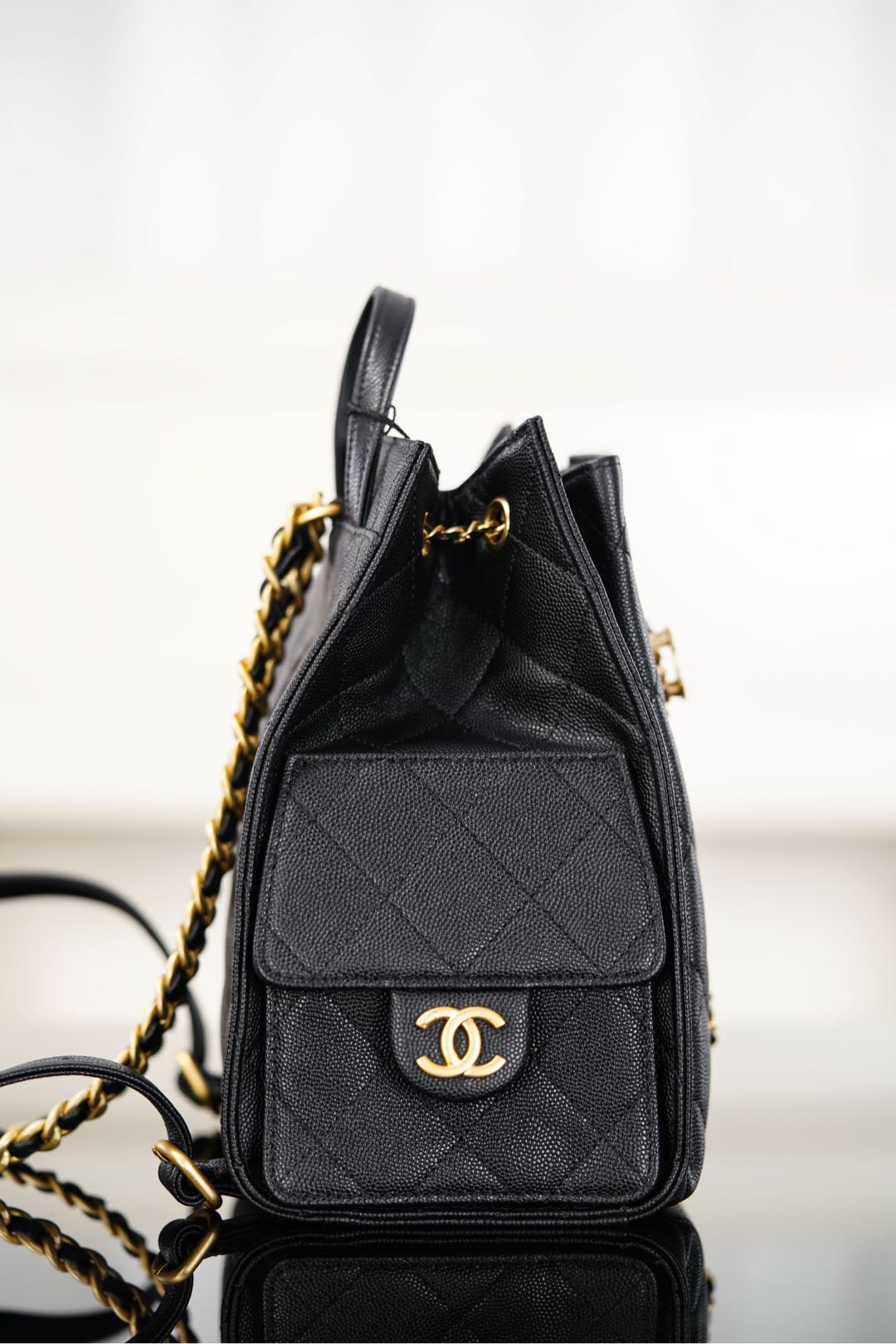 Chanel 25B quilted leather backpack