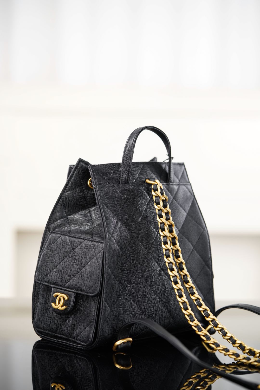 Chanel 25B quilted leather backpack