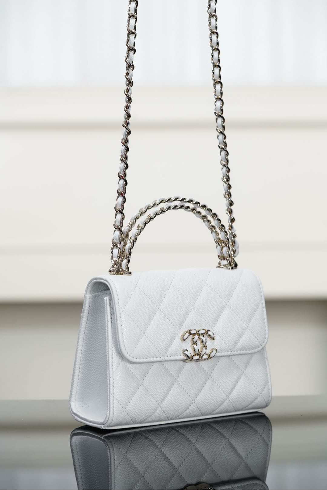 Chanel Classic 25S Kelly White Quilted Handbag