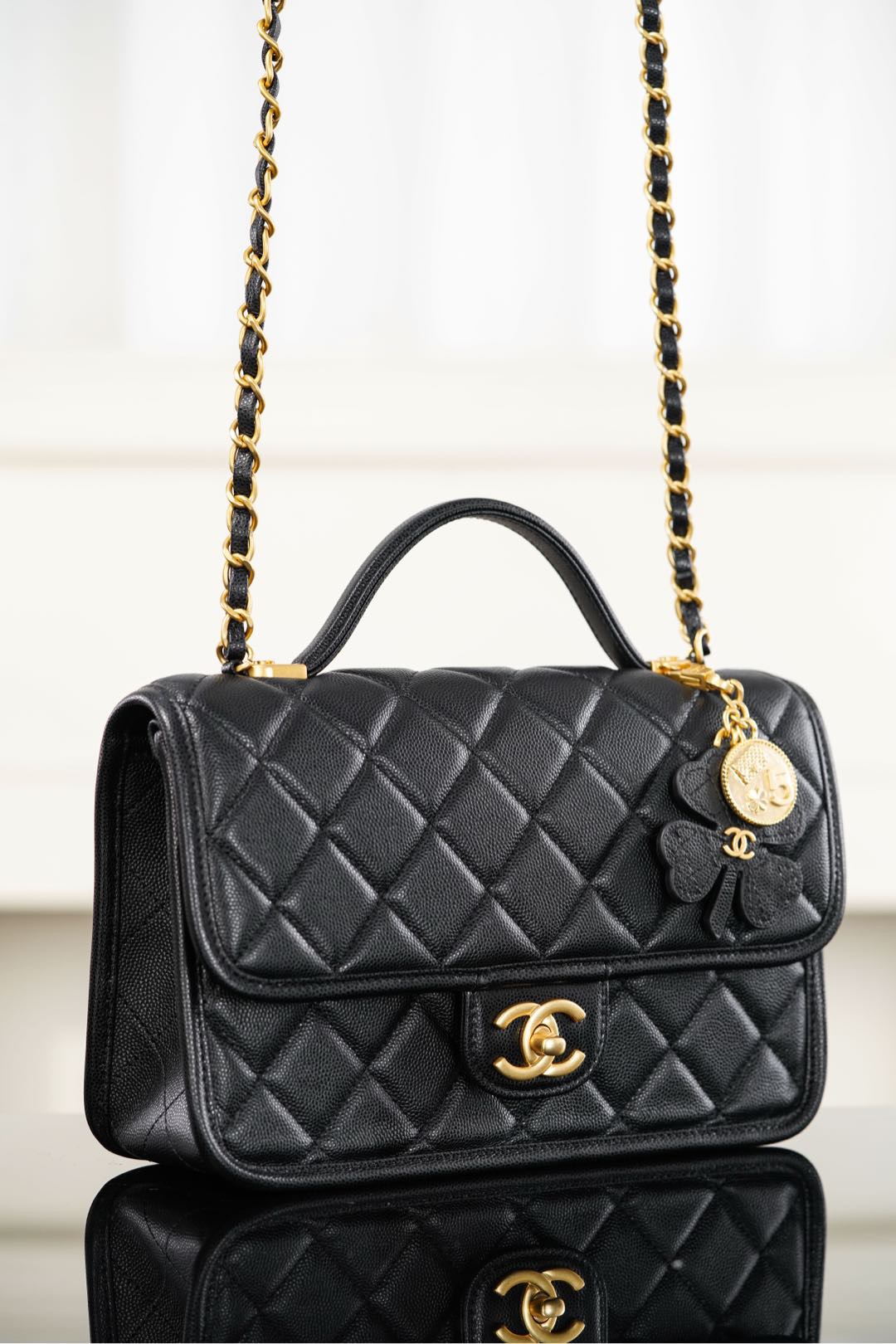 Chanel Quilted Black Leather Handbag