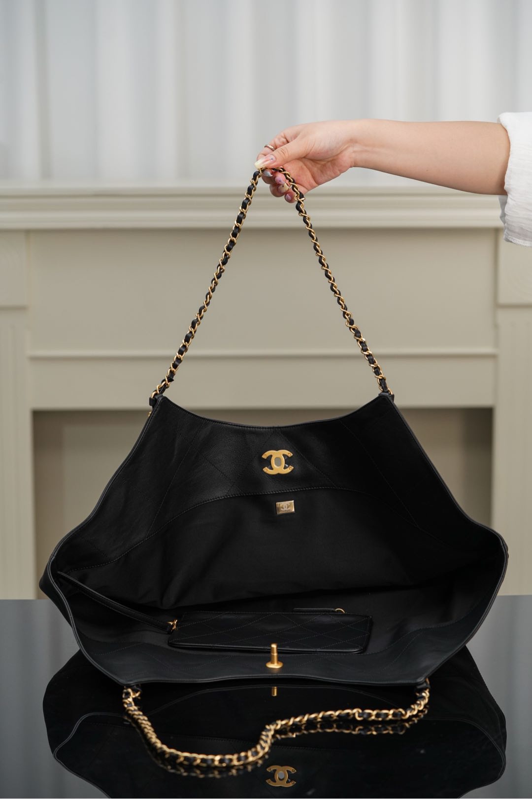 Chanel 25S Runway Architectural MAXI Tote | Big Black