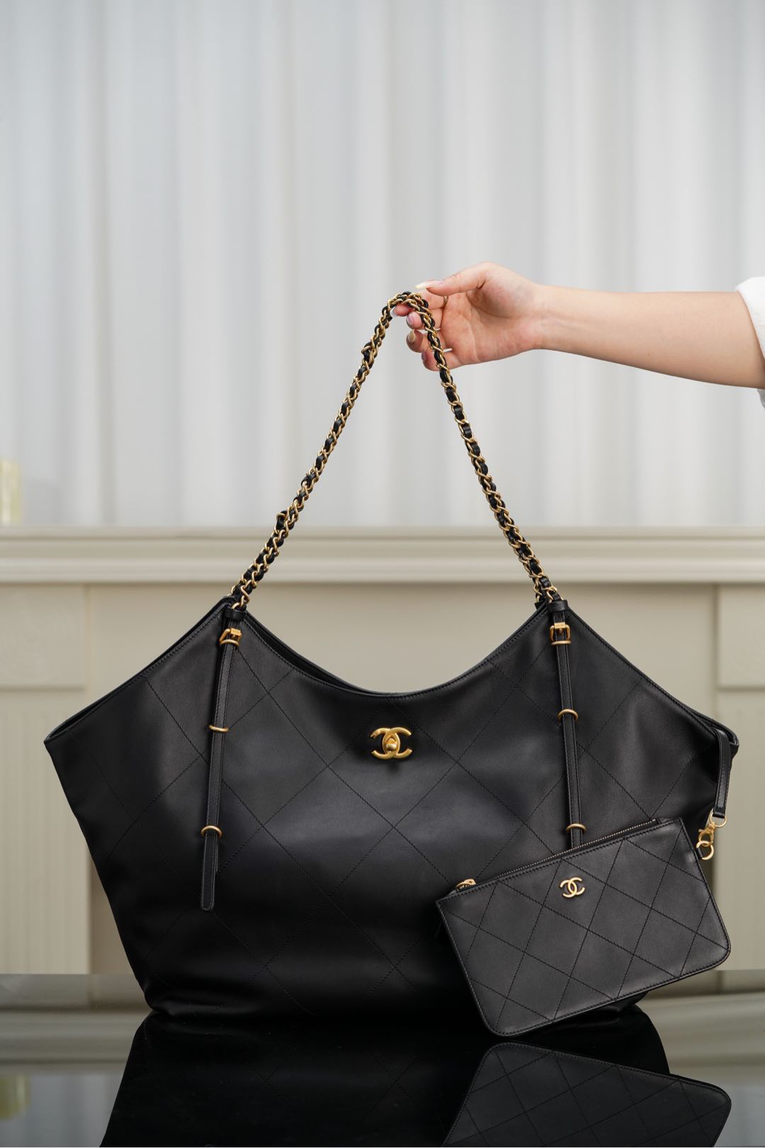 Chanel 25S Runway Architectural MAXI Tote | Big Black