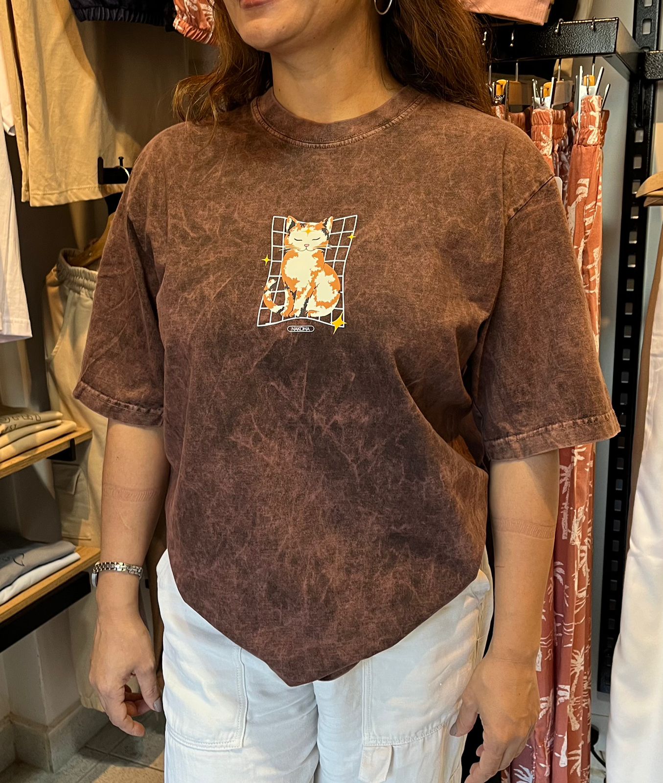 Oversize Acid Wash Cafe Oscuro