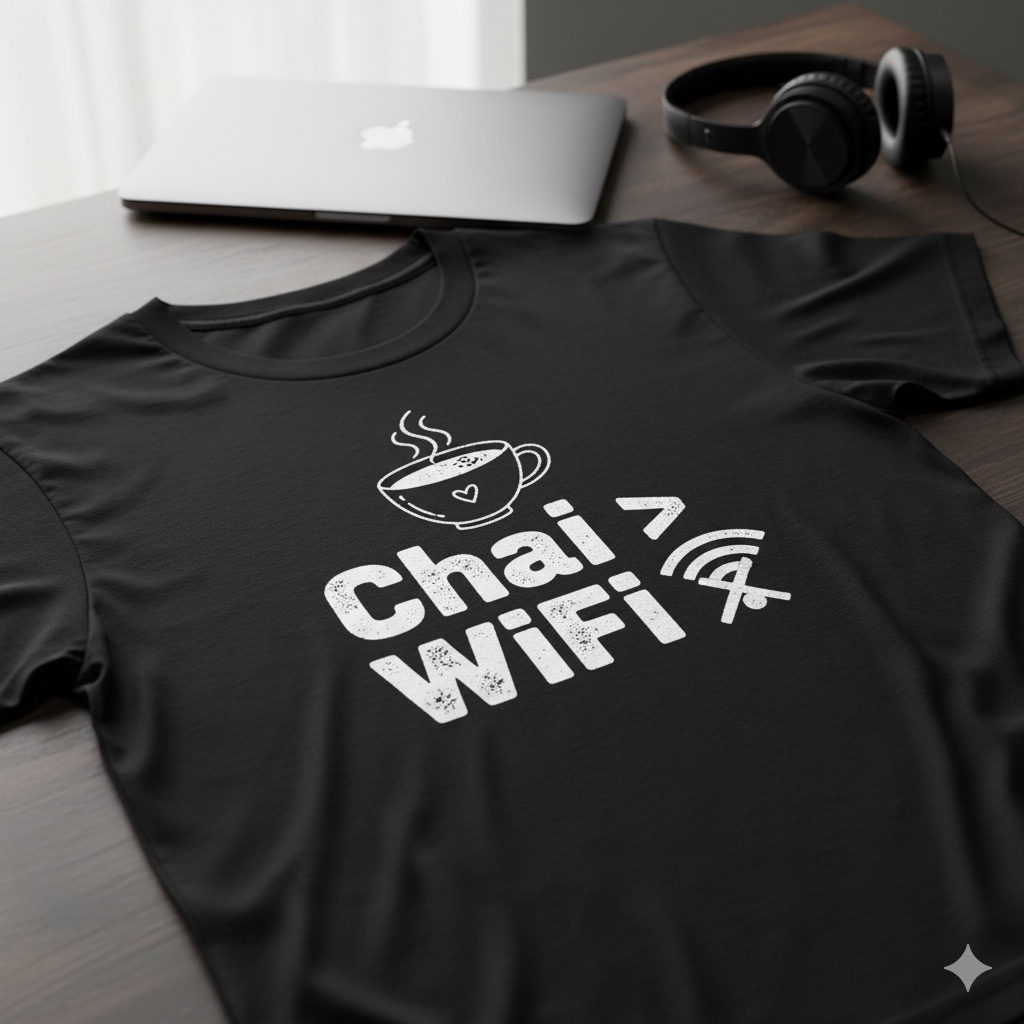 Chai WiFi Printed Cotton T-Shirt