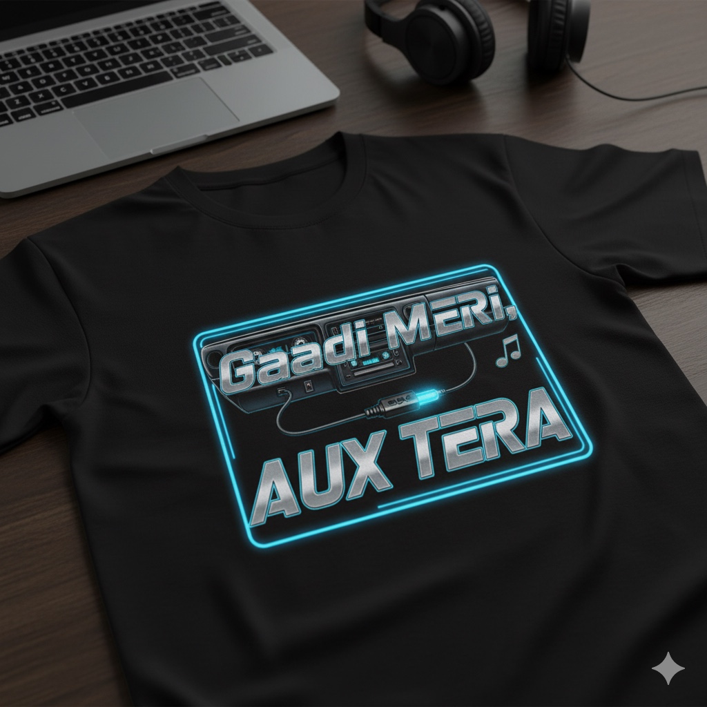 Gaadi Meri AUX Tera Cotton T-shirt