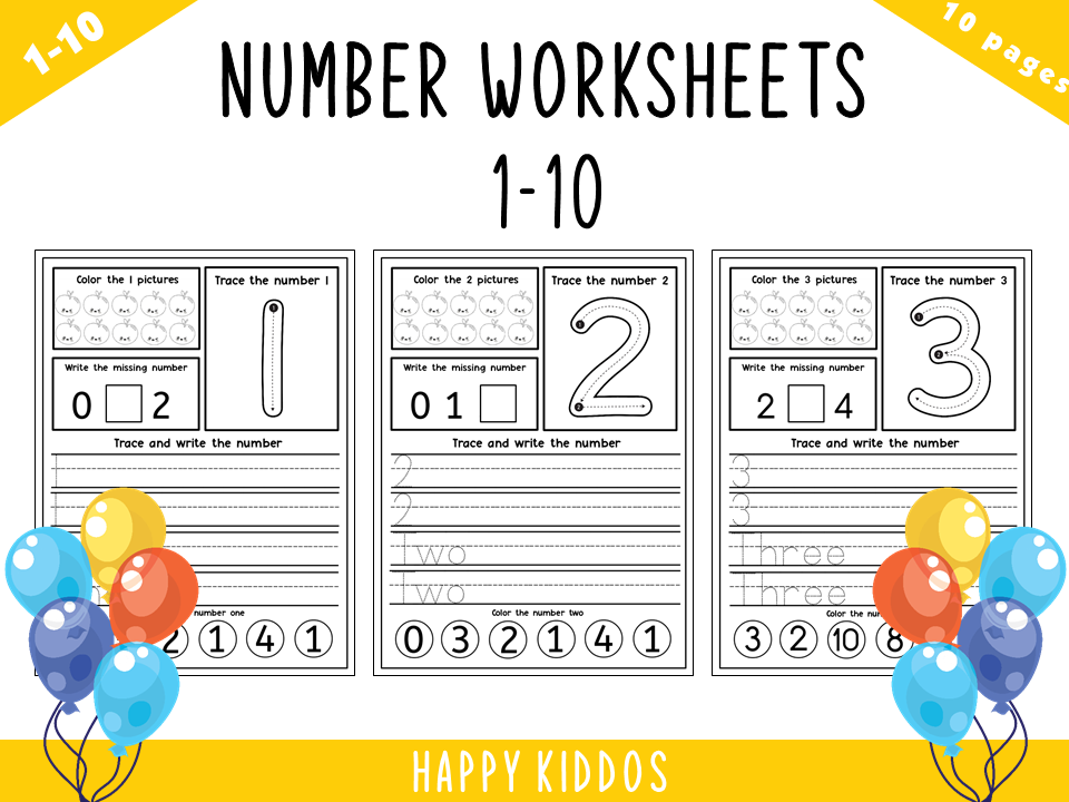 Number Worksheets 1-10