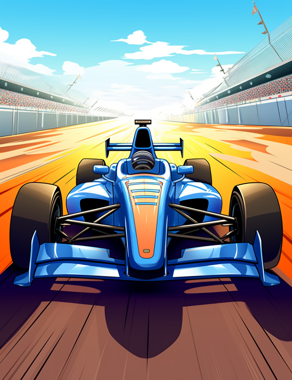 Blue Racing Car