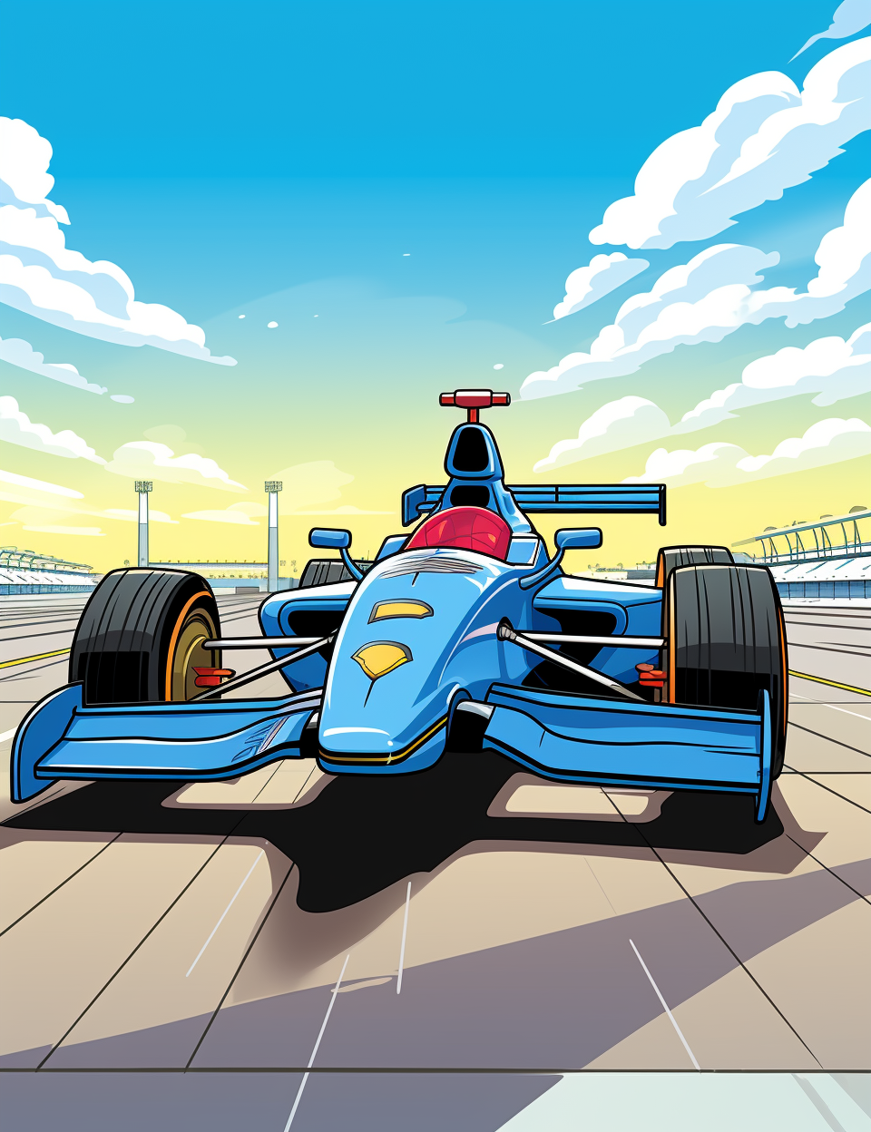Blue Racing Car