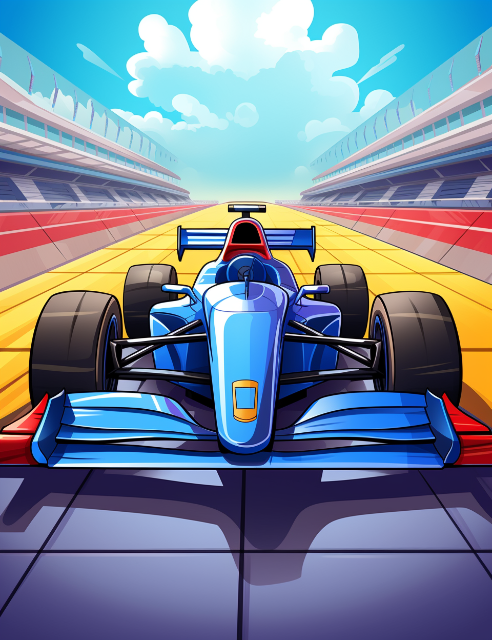 Blue Racing Car