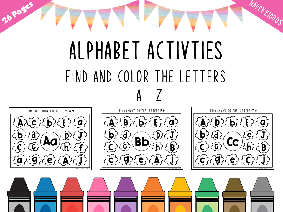 Alphabet Activities - Find and Color the Letters