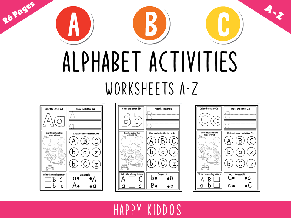 Alphabet Activities Worksheets A-Z