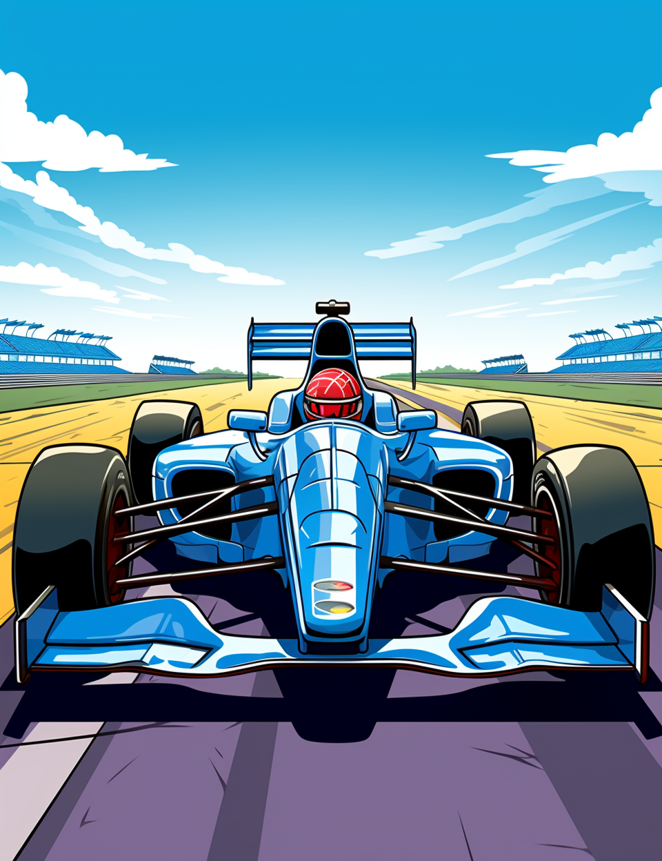 Blue Racing Car