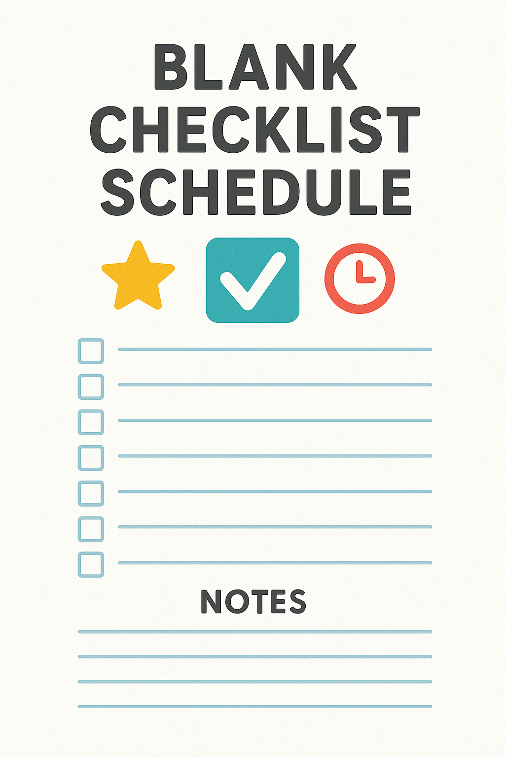 Blank Checklist Schedule