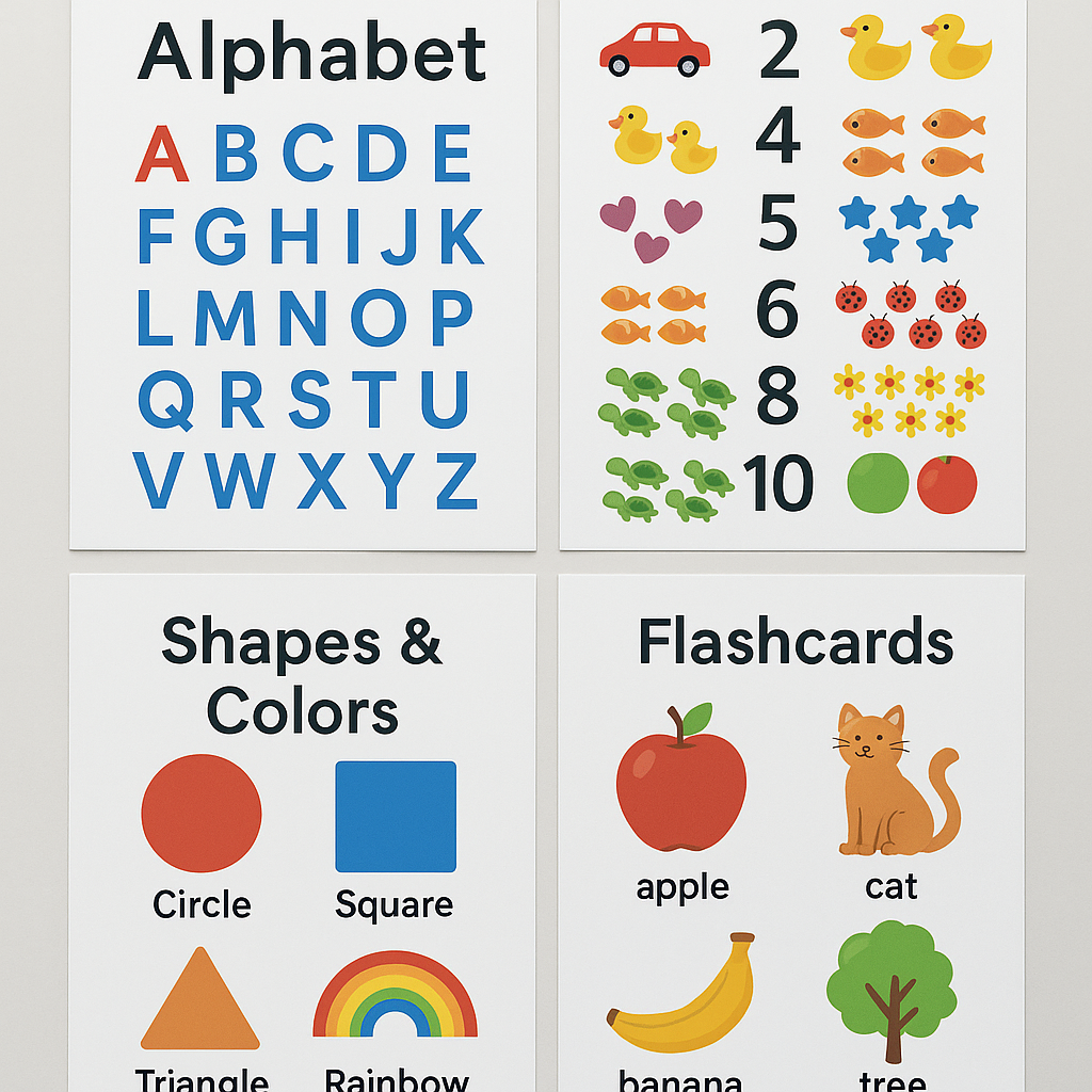 Educational Flashcard Posters