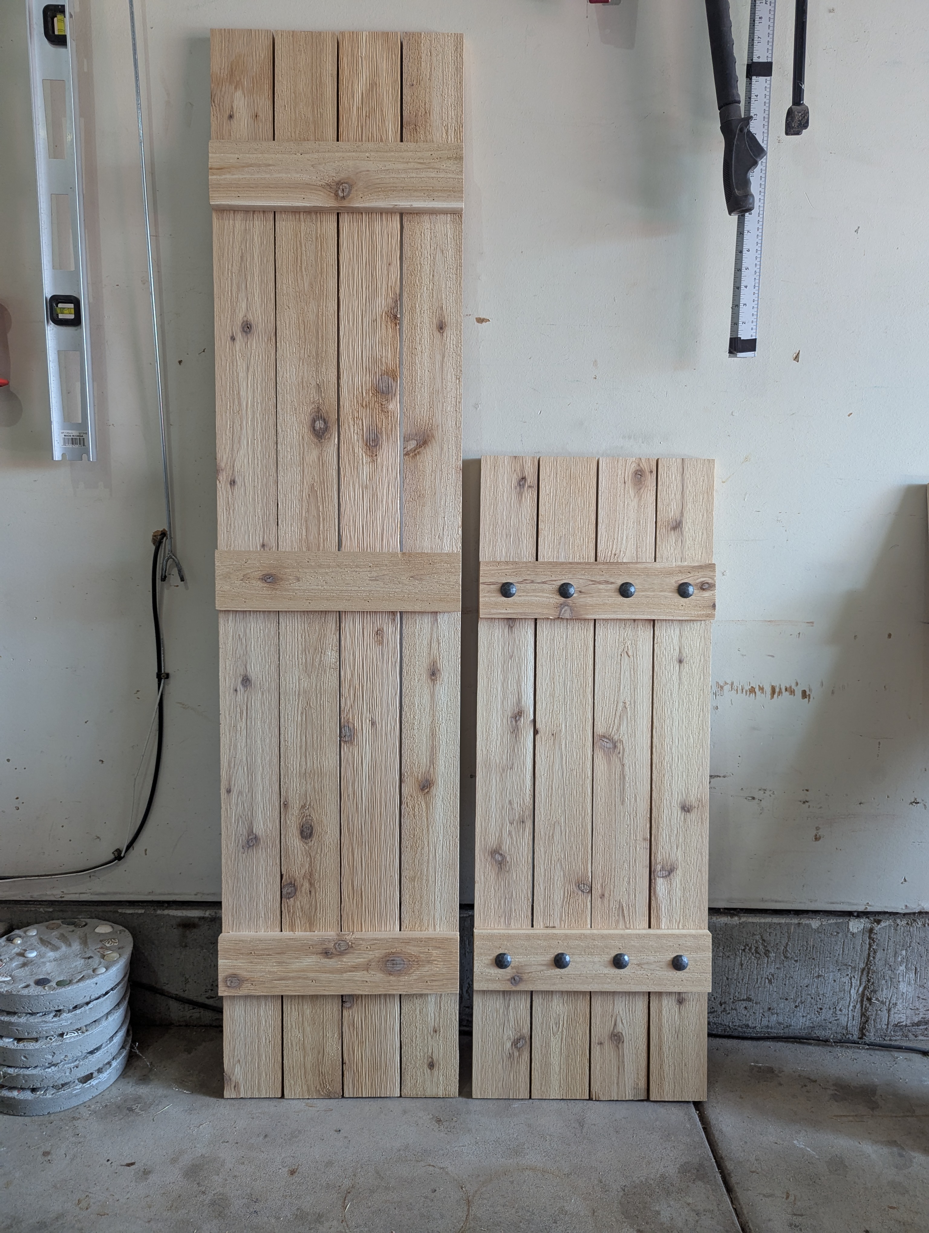Custom Built Rustic Cedar Wood Window Shutter - Stained or Unfinished