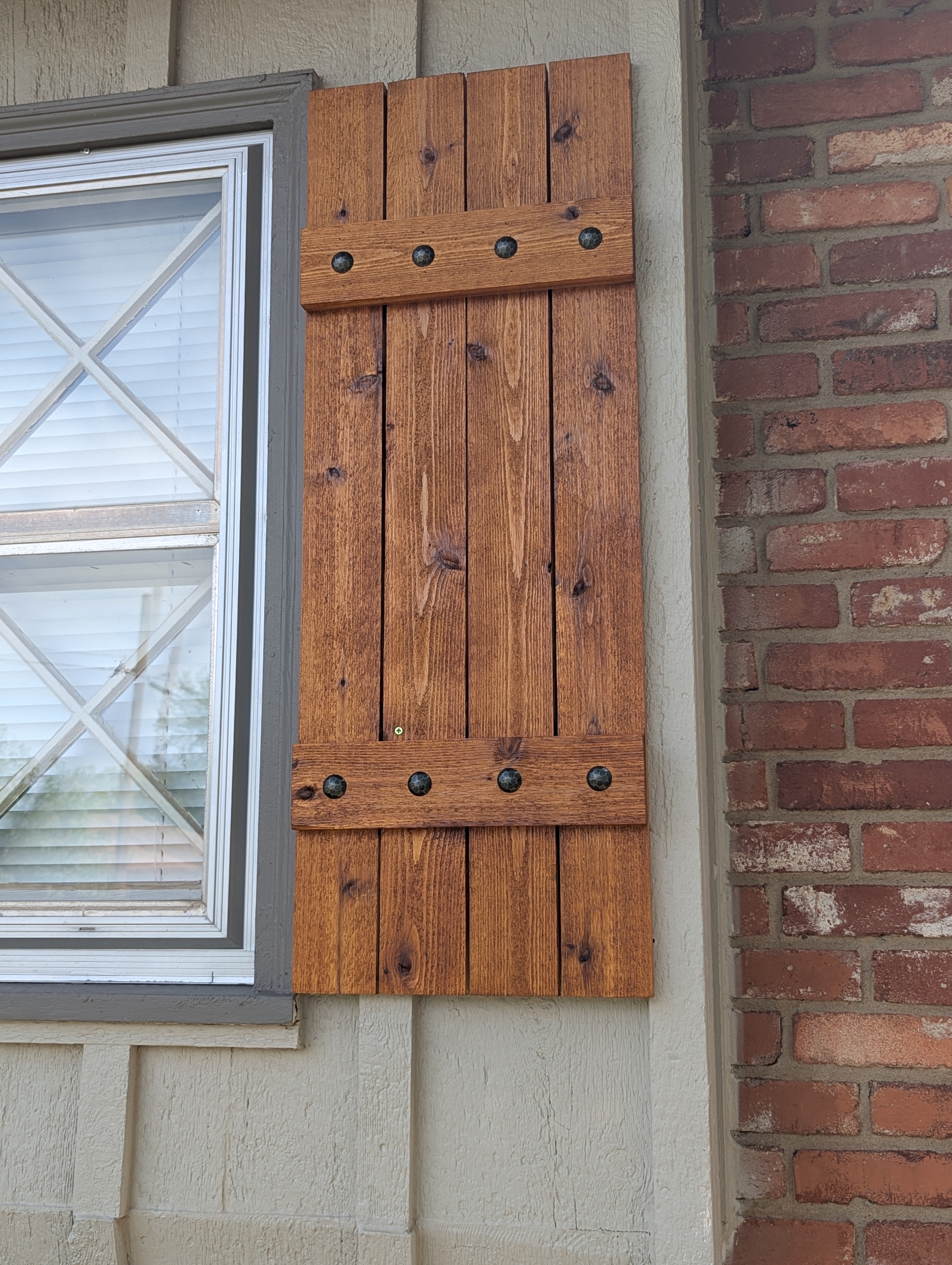 Custom Built Rustic Cedar Wood Window Shutter - Stained or Unfinished