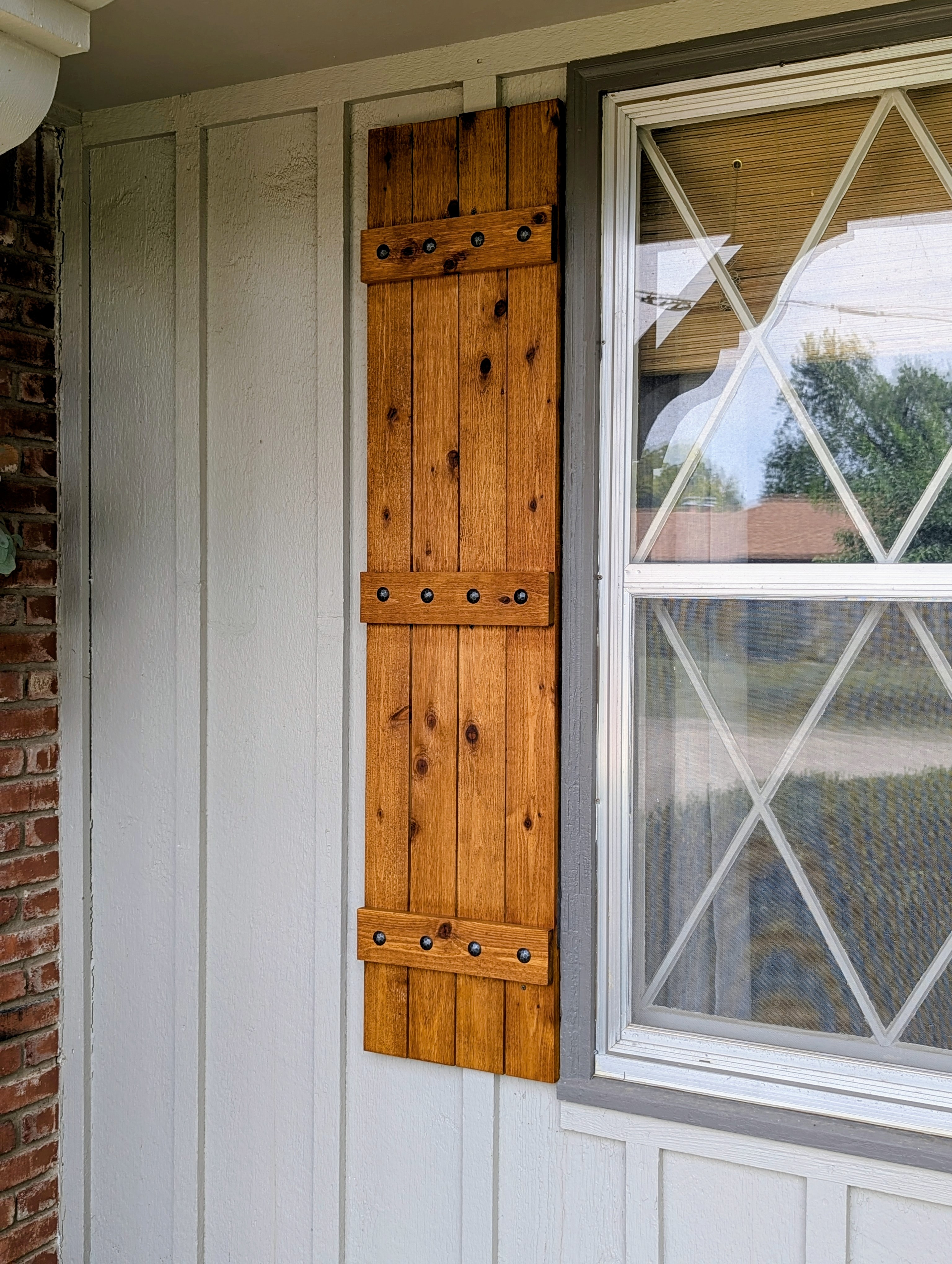 Custom Built Rustic Cedar Wood Window Shutter - Stained or Unfinished