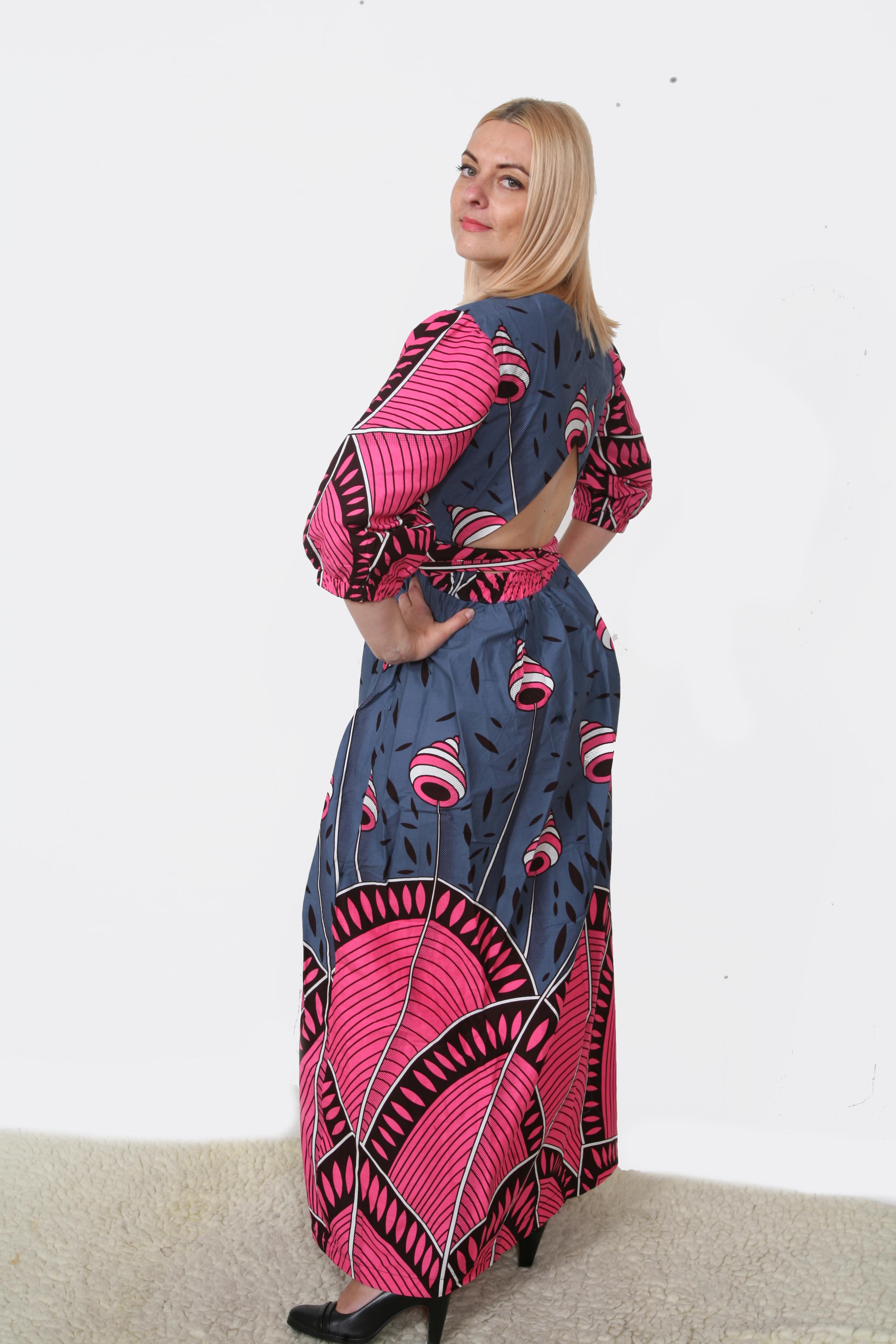 African Print Flared Sleeve Top