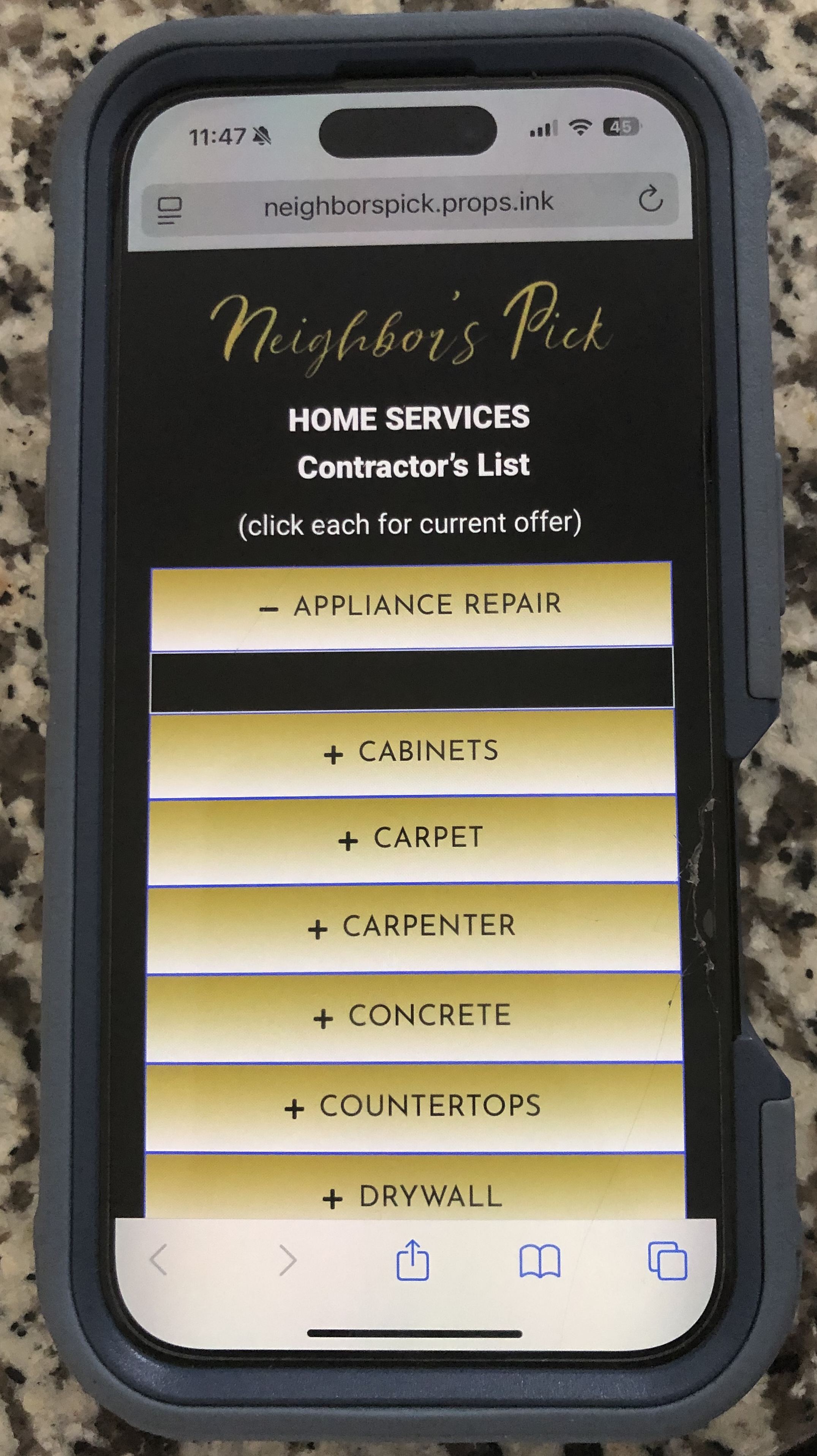 Exclusive Trade Listing on Neighbor's Pick Online Directory