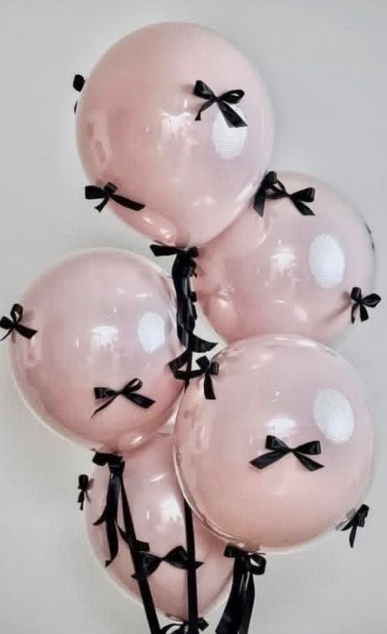 Coquette Pink with Black Bows