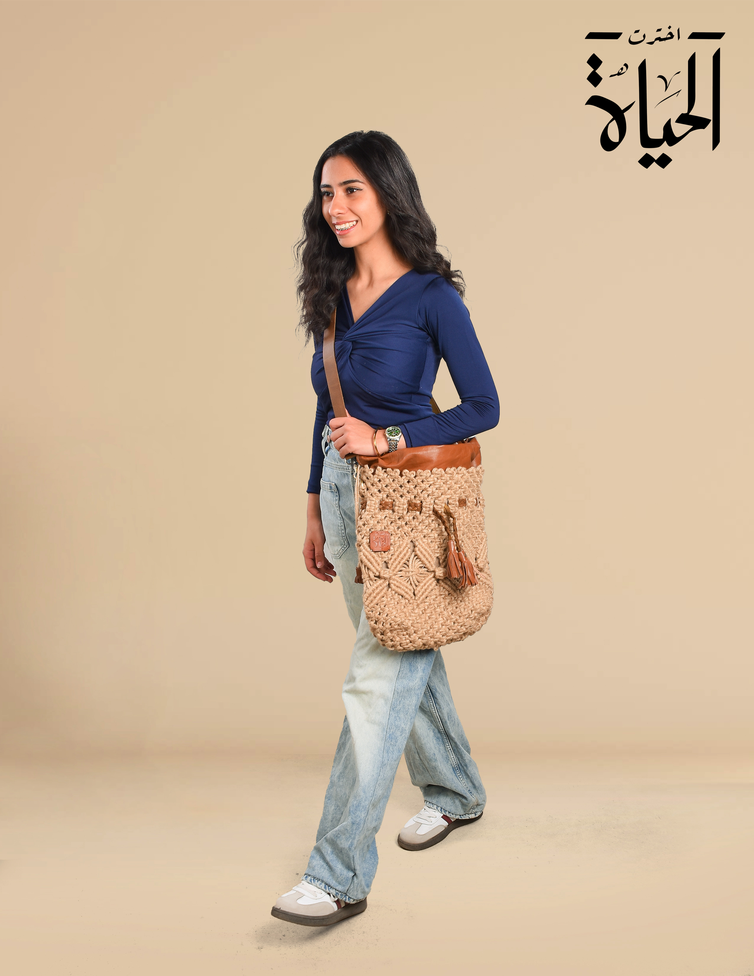 حقيبة كتف يدوية الصنع
