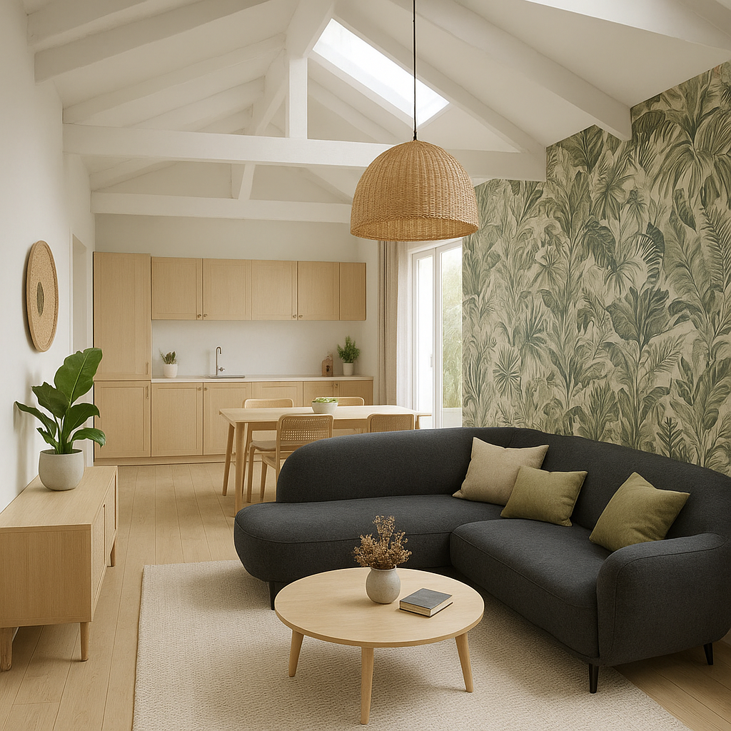 Studio (pièce de vie + sdb)