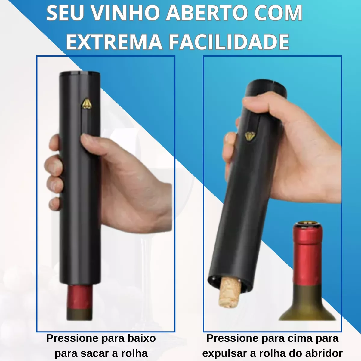 Kit Abridor de Vinho Automático à Pilha