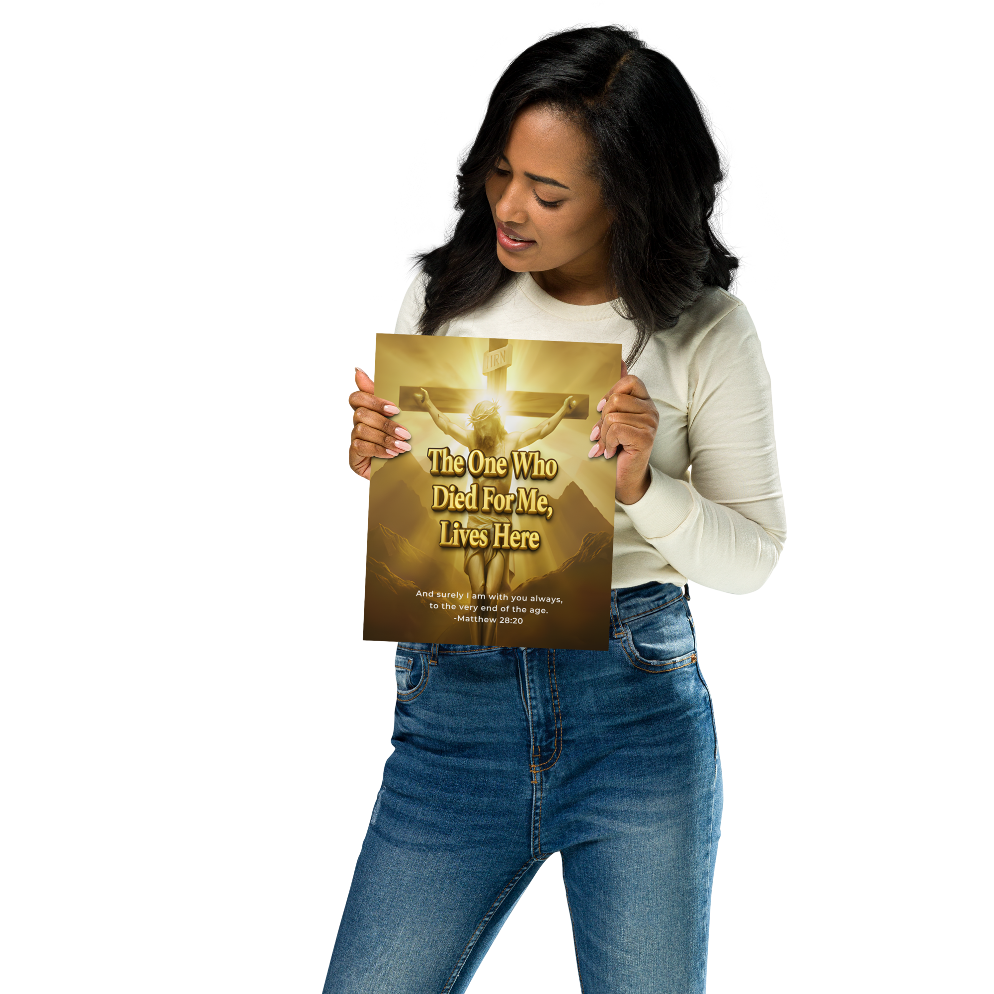 Christian Poster – 'The One Who Died For Me, Lives Here'