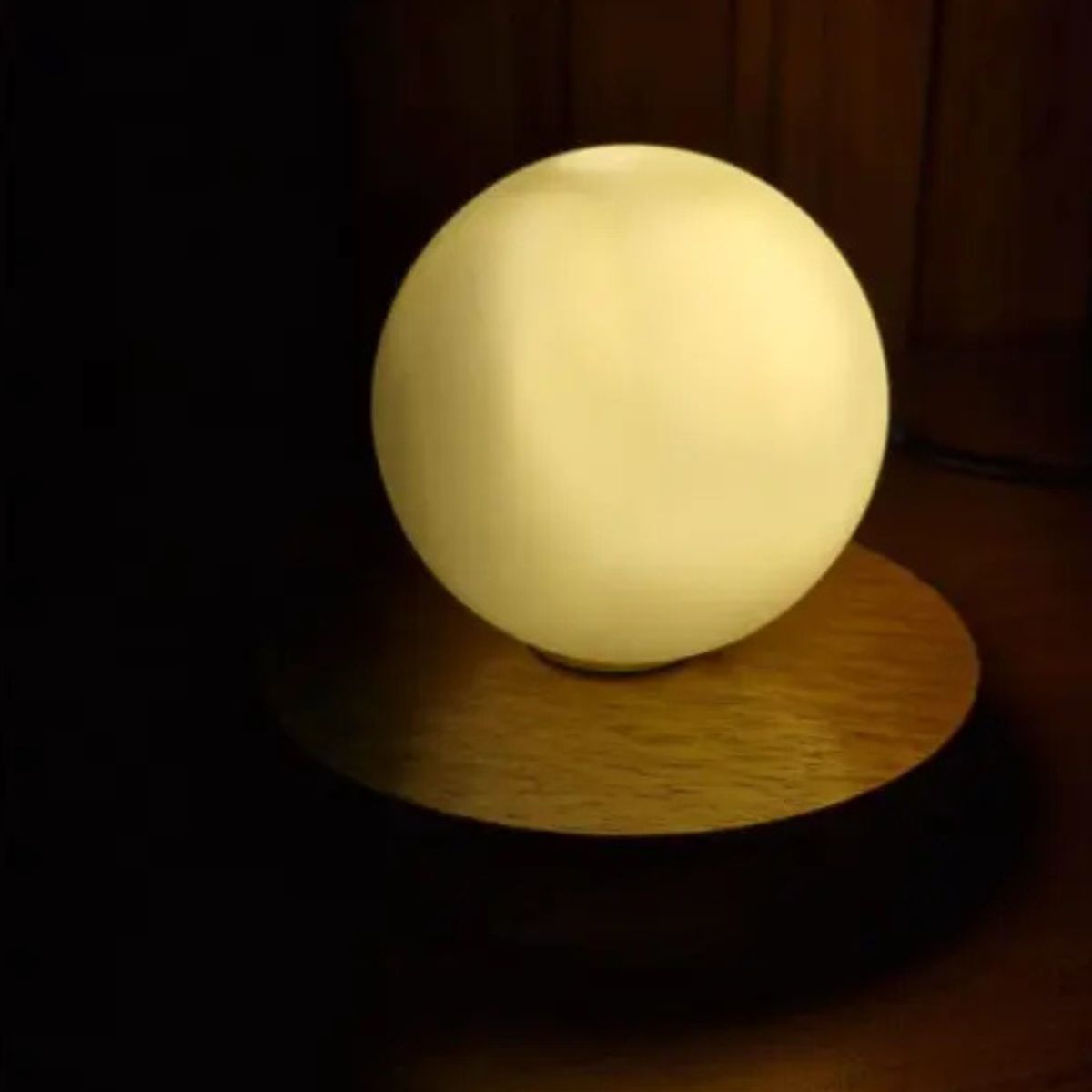 Luminaria Moon De Mesa Madeira Natural - DDCOFT319218