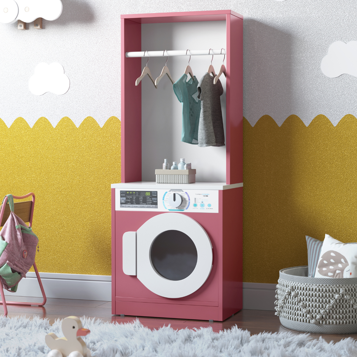 Lavanderia Infantil Diana Mįquina de Lavar Branco Rosa - DDCOFT317832
