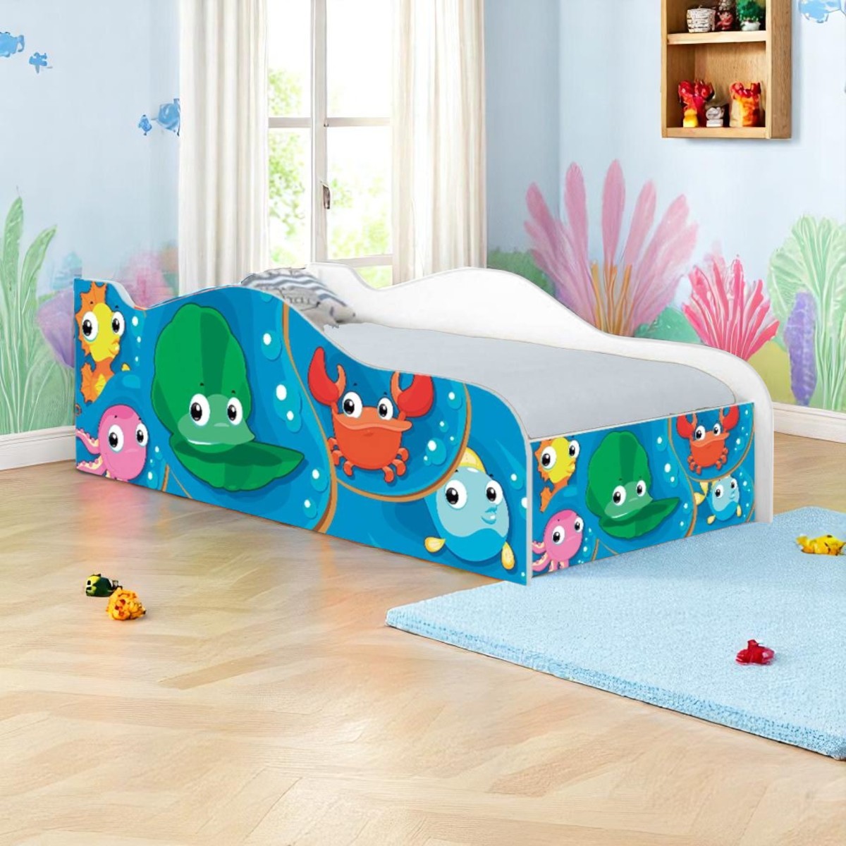 Cama Mobili Solteiro Fundo Do Mar Peixinhos - DDCKMCB1459SPR