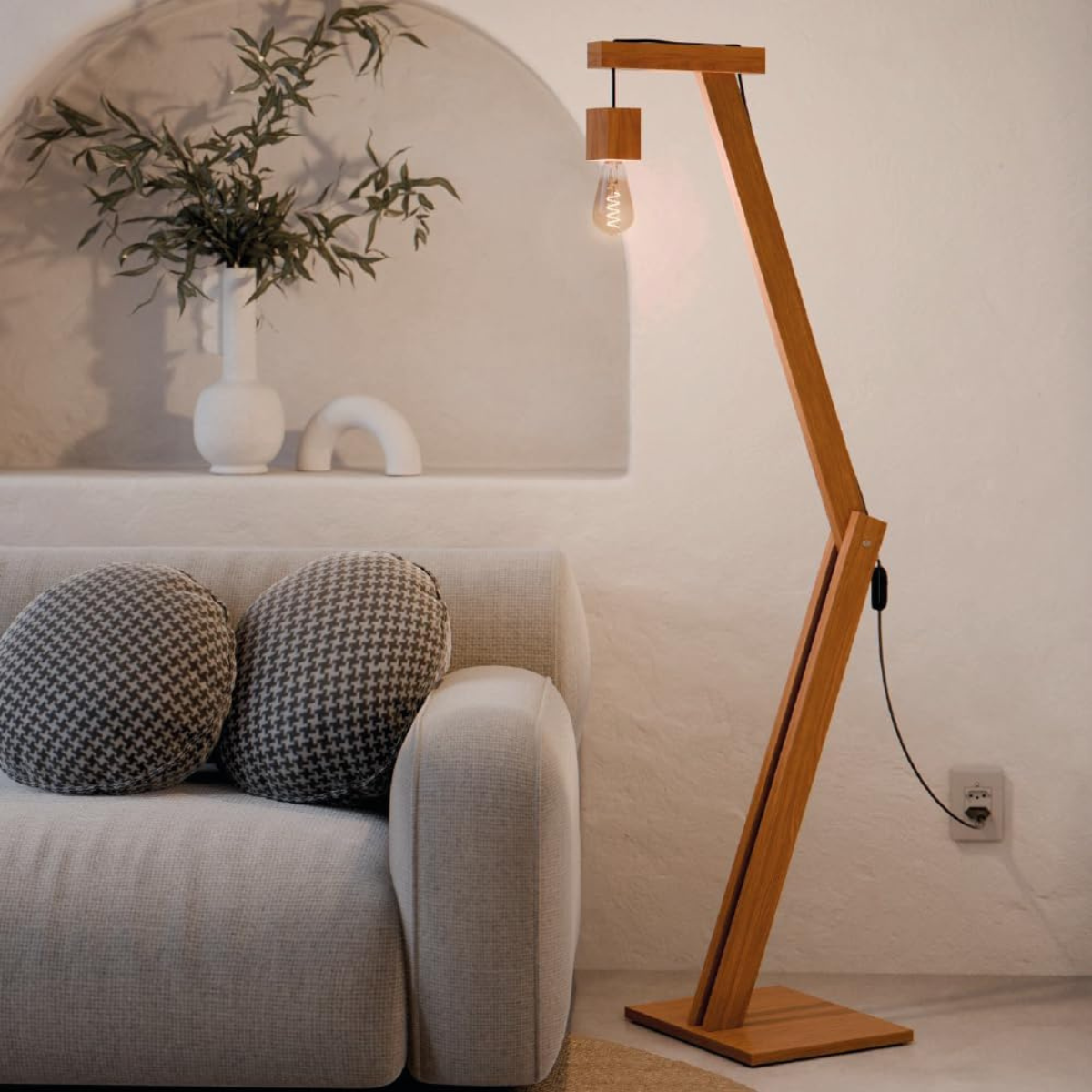 Luminária Pelicano Padrão Americano Com Regulagem Amadeirado - DDCOFT814781