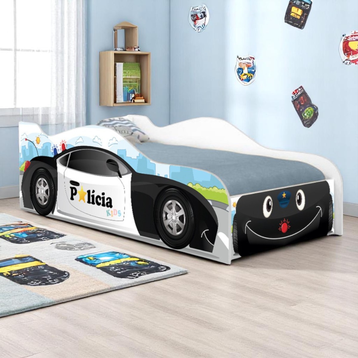 Cama Carro Polícia Baby Kids Infantil - DDCKMCB1479KEI