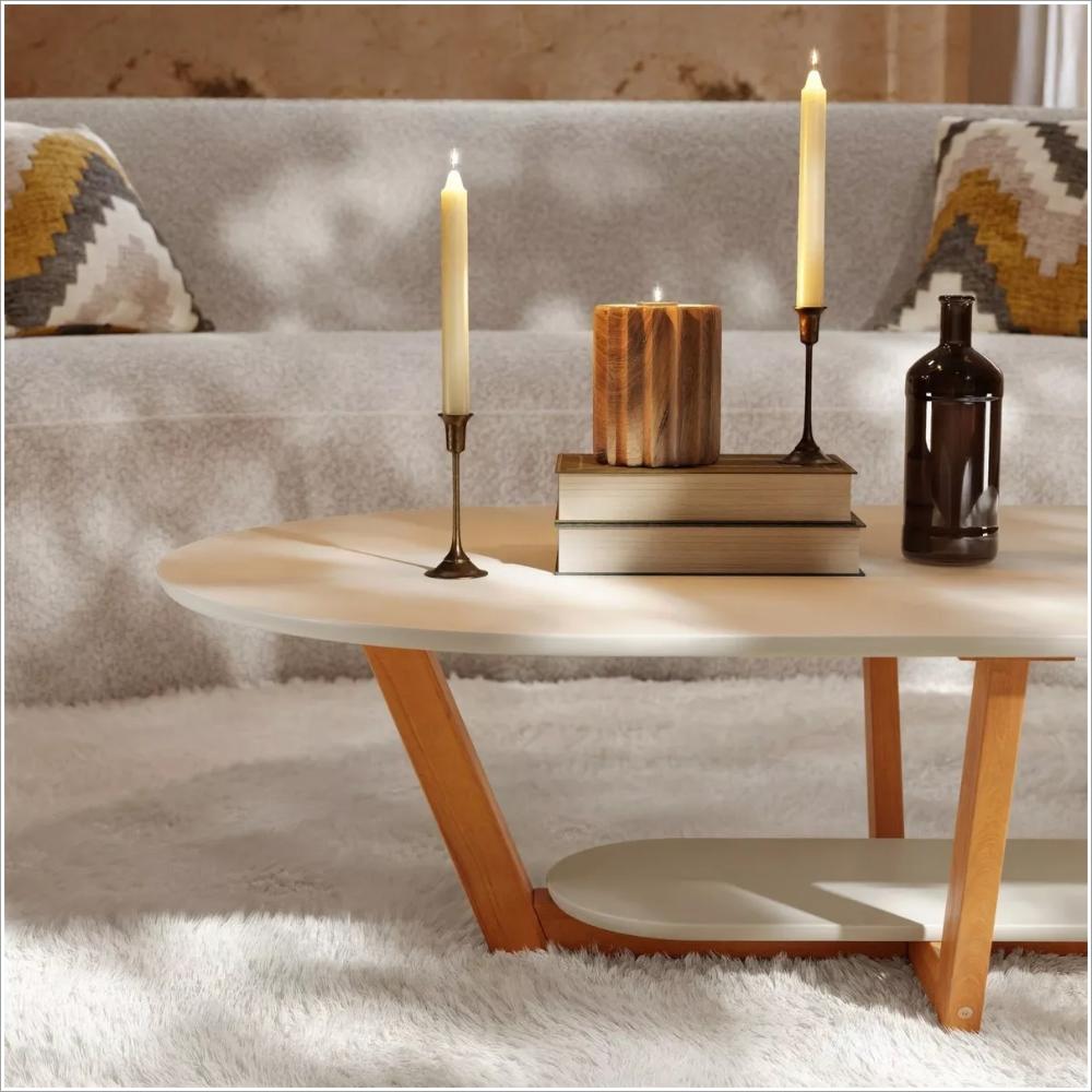 Mesa de Centro Elegance Off White Nature - DDCOFT818918