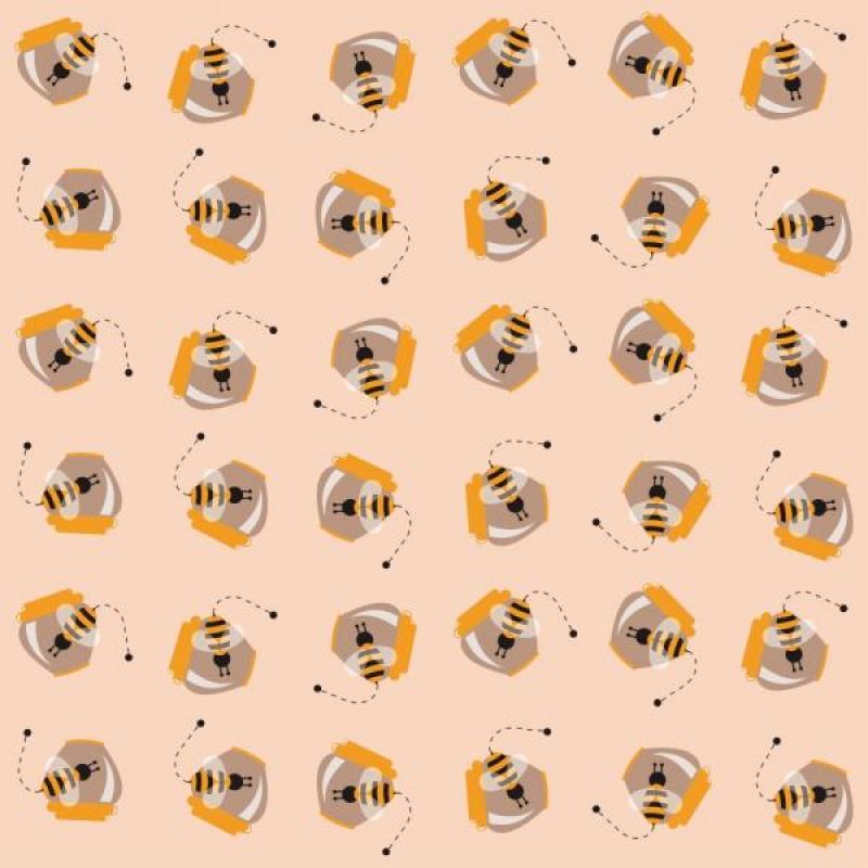 Papel De Parede Infantil Abelhas E Pote De Mel