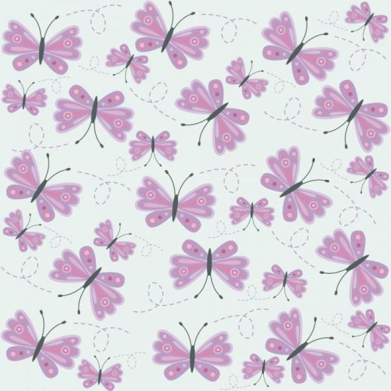 Papel De Parede Infantil Borboletas Lilás