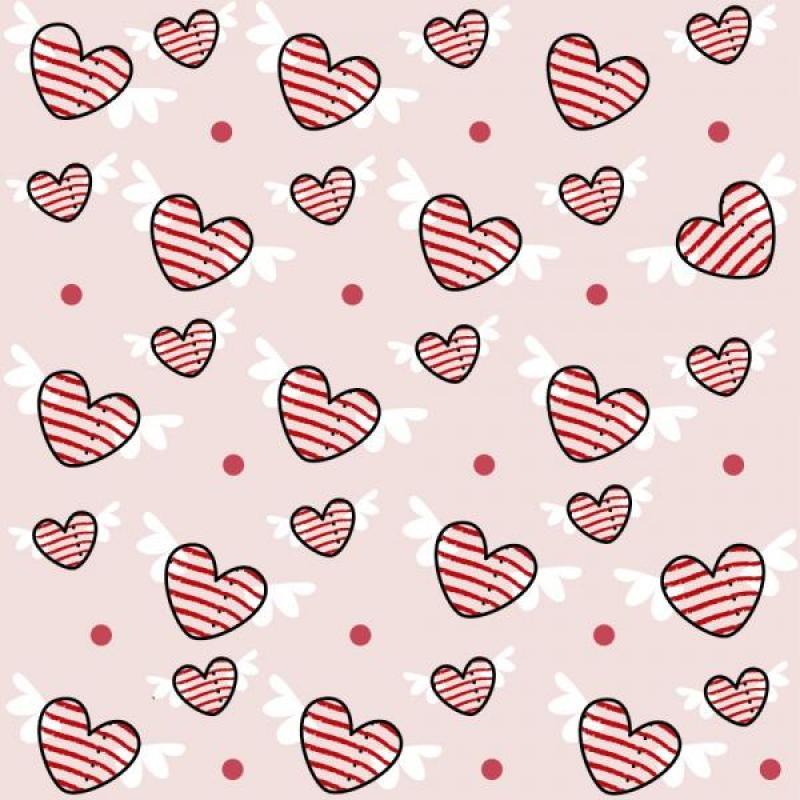 Papel De Parede Infantil Coraēões Com Asas