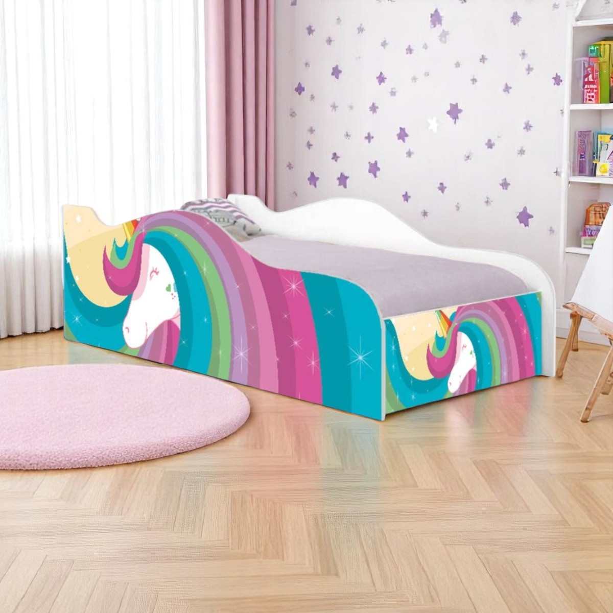 Cama Mobili Solteiro Unicórnio Arco Ķris - DDCKMCB1203SPR