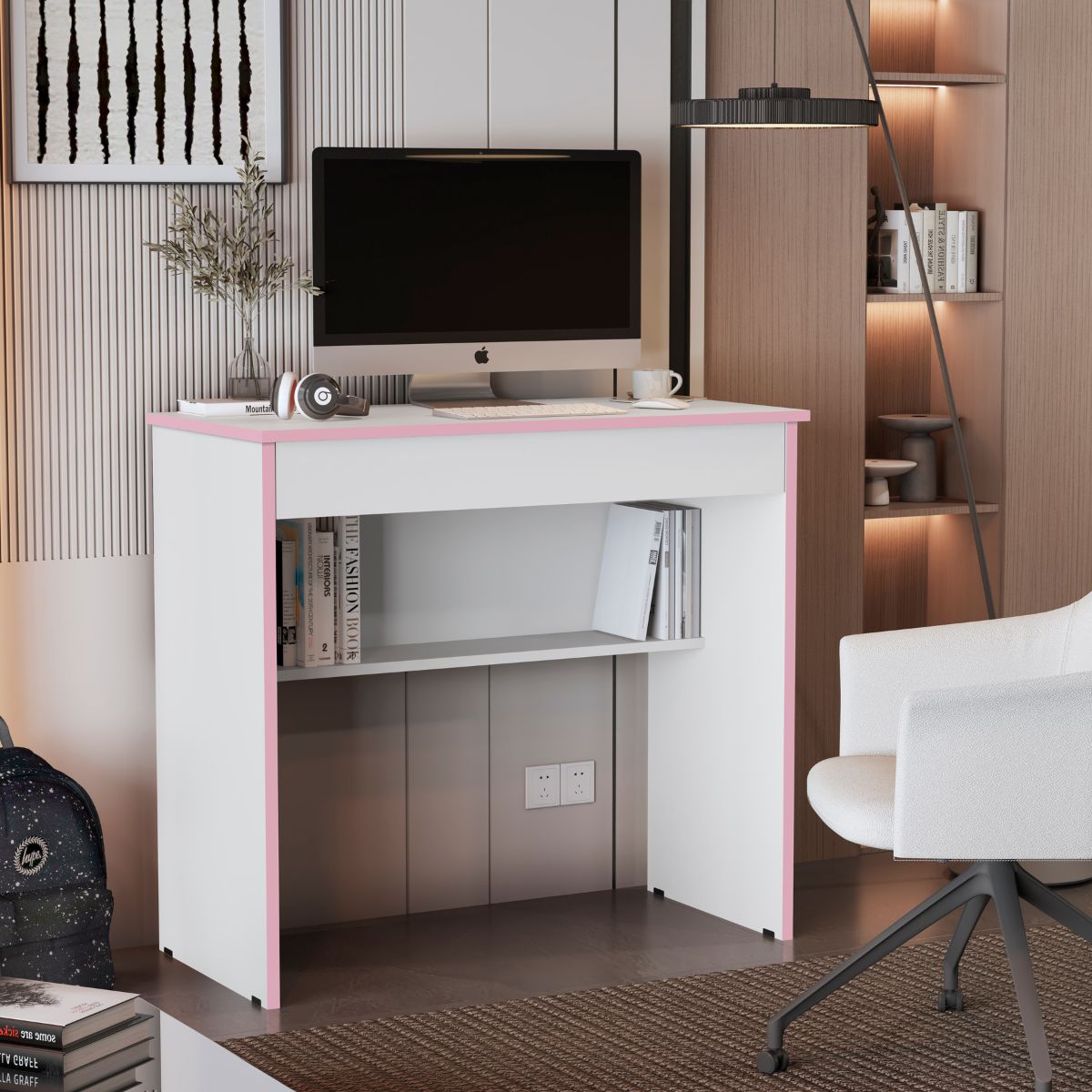 Escrivaninha Vitória 2.0 Branco Rosa - DDCSAL1314
