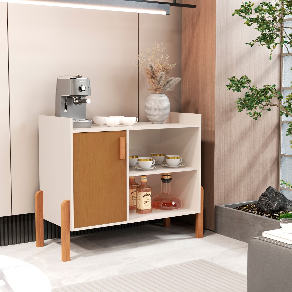 Aparador Café Luxor Off White Cedro - DDCSAL813