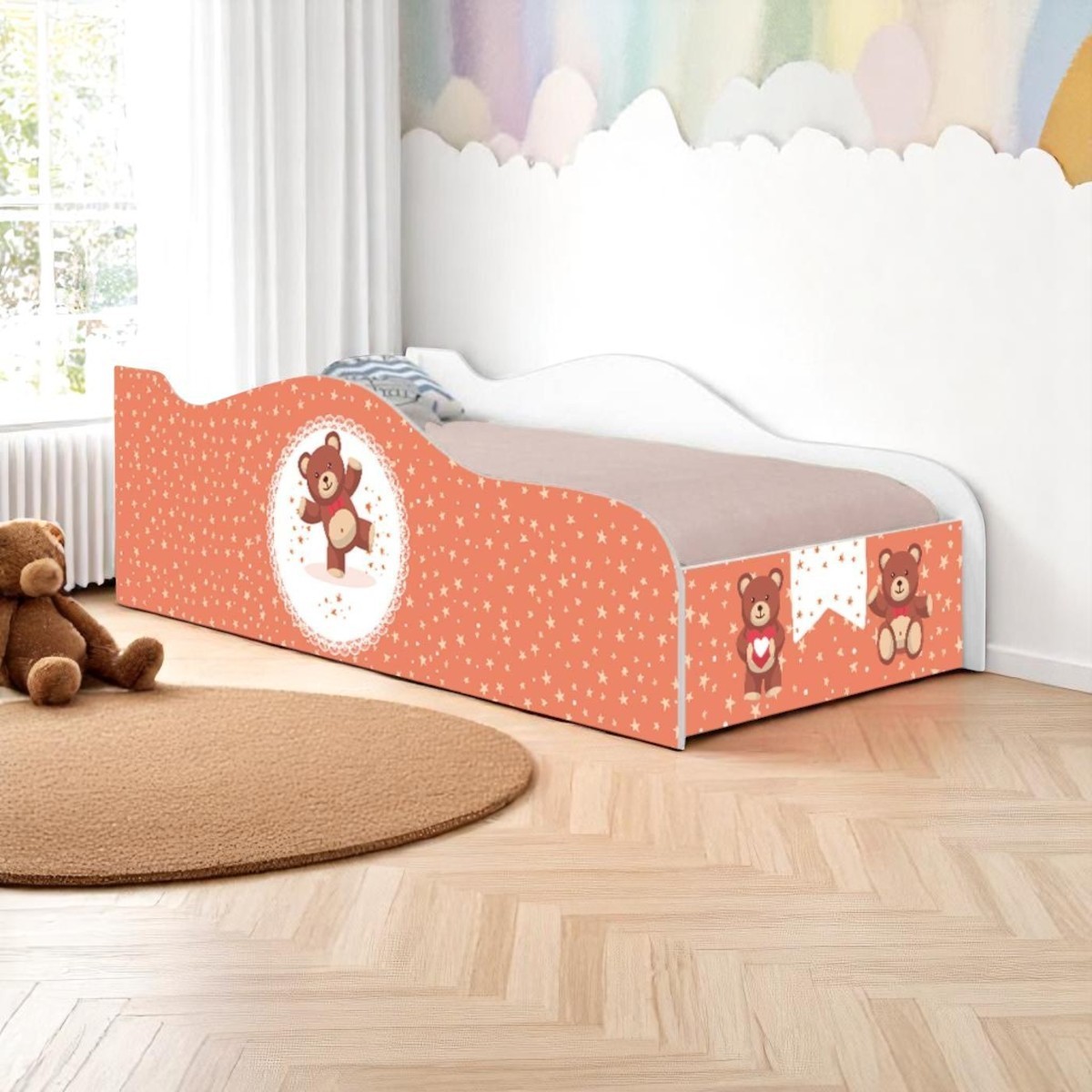 Cama Mobili Solteiro Ursinhos De Pelúcia - DDCKMCB1409SPR