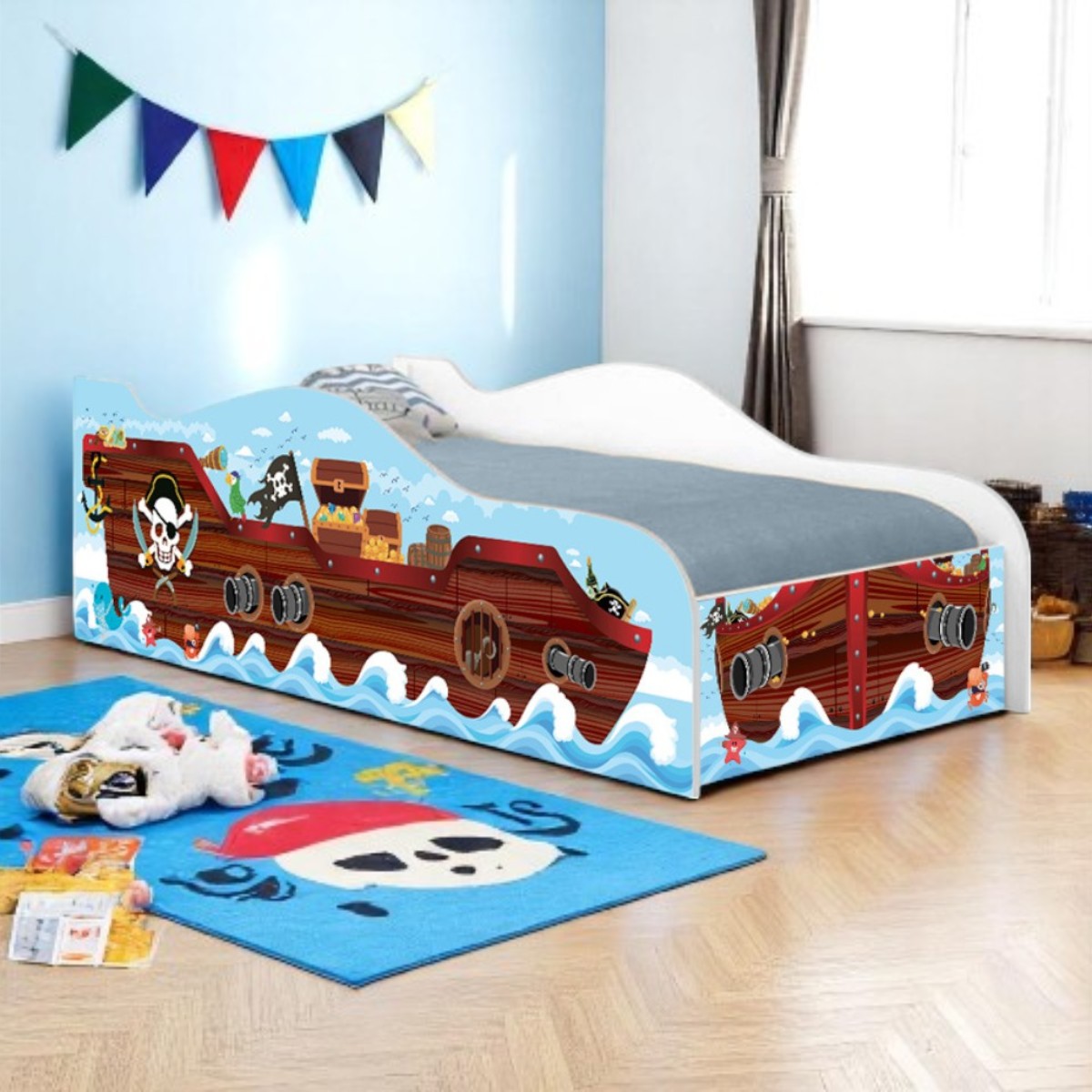 Cama Carro Barco Pirata Kids Infantil - DDCKMCB1474KEI
