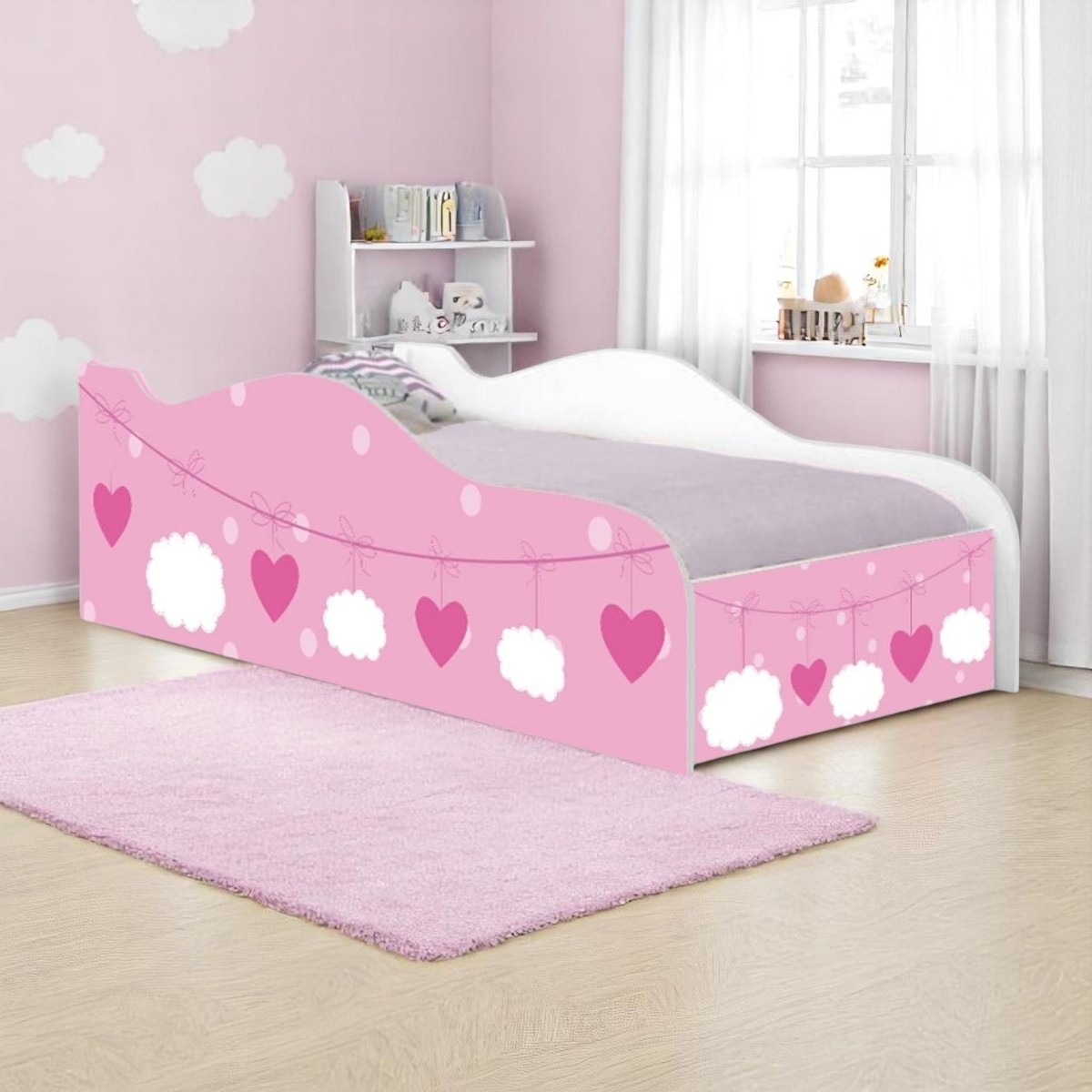 Cama Mobili Infantil Nuvens Menina - DDCKMCB1425PR