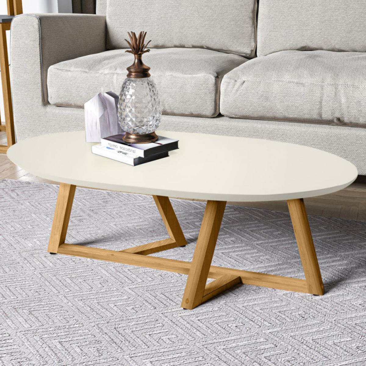Mesa de Centro Classic Oval Off White - DDCOFT812930