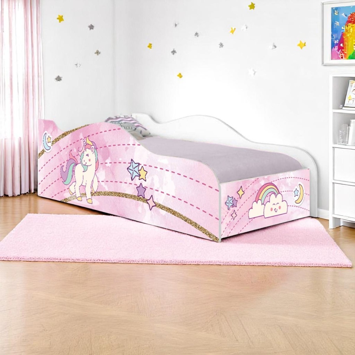 Cama Mobili Infantil Unicónio Rosa - DDCKMCB1202PR