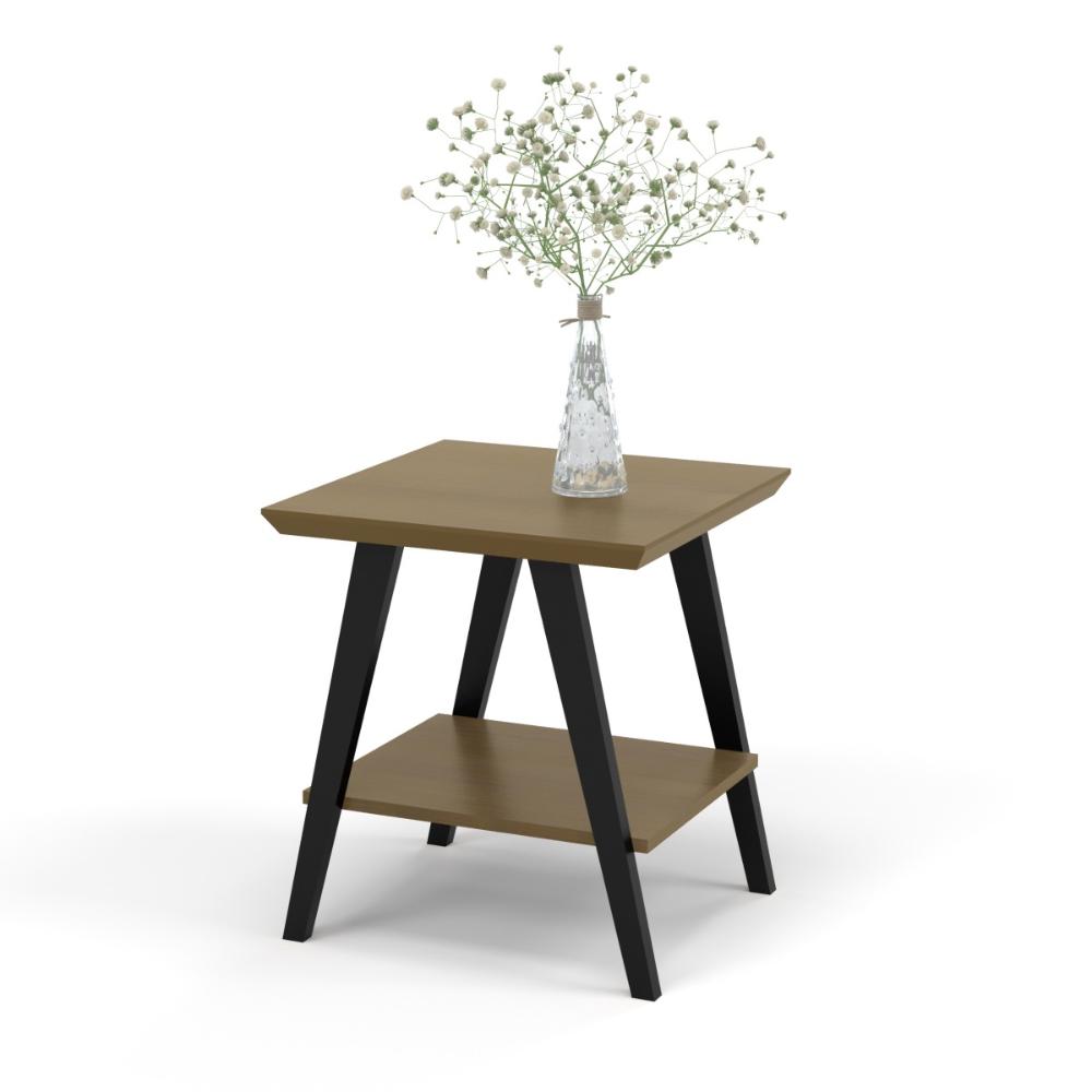 Mesa Lateral Davi com Pés em Madeira Freijó Preto - DDCOFT306652