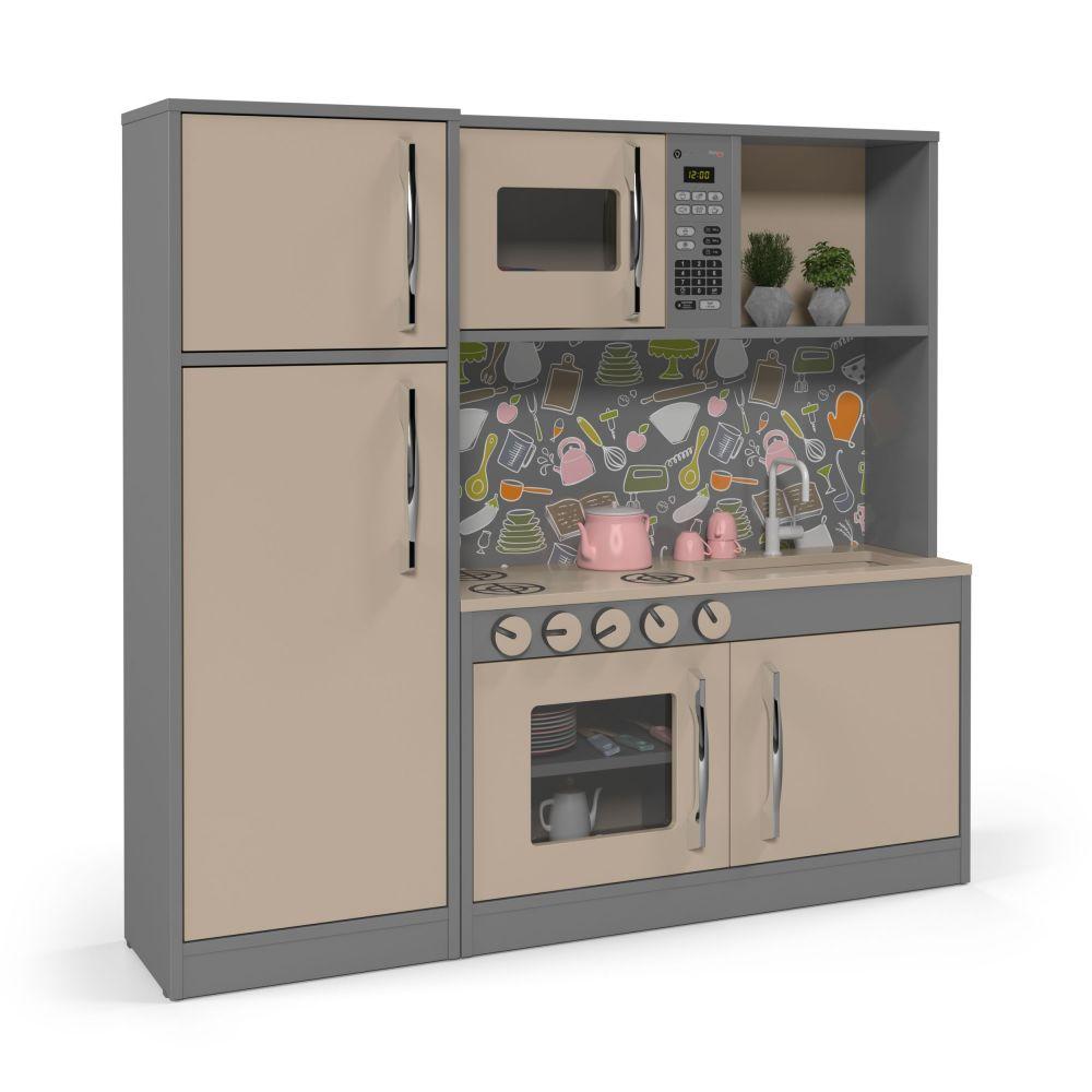 Cozinha Infantil Diana em MDF Cinza Connect - DDCOFT315111