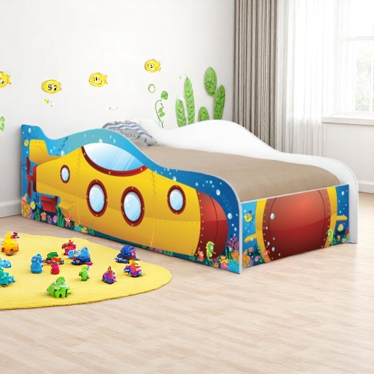 Cama Submarino Amarelo Kids Infantil - DDCKMCB1475KEI