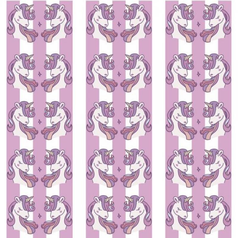 Papel De Parede Infantil Unicórnio Lilás